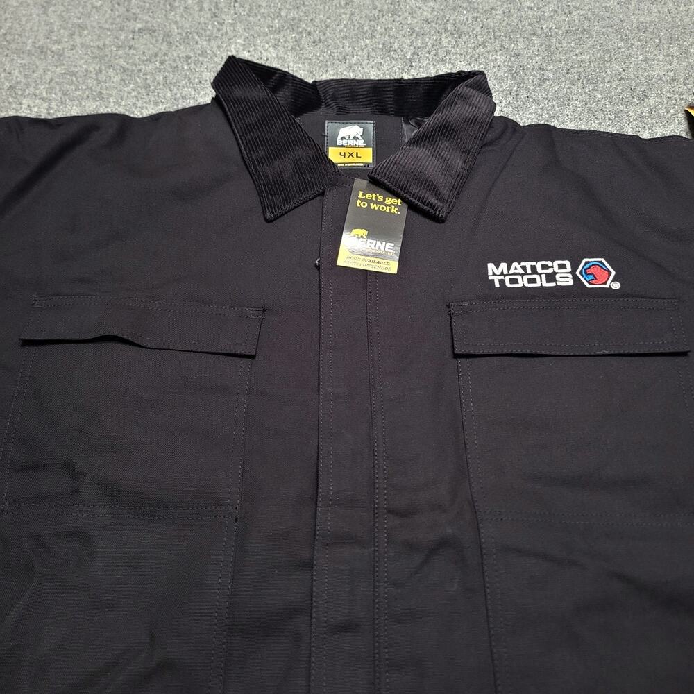 Berne Jacket Mens 4XL XXXXL Black Matco Tools Chore Barn Coat Corduroy Collar